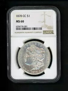 1878CC US ���[�K�� �V���o�[ �_���[ $1.00 $1 NGC MS 60 UNC �z���C�g �I���W�i�� �T�[�t�F�X