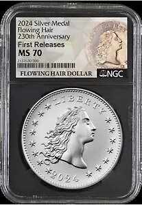 2024 Flowing Hair Ag 230 NLO_ NGC MS70 񃊃[X FR s̔