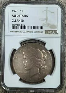 1928 P Peace Silver Dollar $1 NGC AU�A���O���[�h�A�L�[���t�A�ᒒ���R�C��