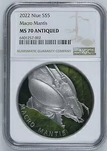 NGC MS70 �j�E�G 2022 �}�N�� �}���e�B�X �A���e�B�[�N �V���o�[ �R�C�� 2�I���X COA