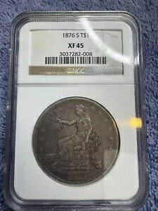 1876-S fՋh T$1 XF 45 NGC