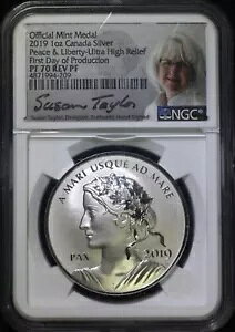 2019 �J�i�_ �s�[�X & ���o�e�B �E���g�� �n�C �����[�t NGC Rev PF70 Taylor Mercanti FDOP