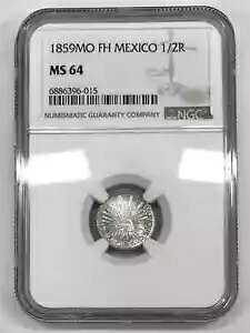 1859 Mo FH ���L�V�R �V���o�[ 1/2 REAL NGC MS-64 - KM#370.1