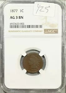 1877 �C���f�B�A�� �w�b�h �Z���g �L�[ �f�[�g NGC AG03 BN #3-002