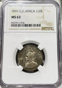 1891 �h�C�c���A�t���J �V���o�[ 1/2 ���s NGC MS63 �V���L�[����̂���\�� ���A