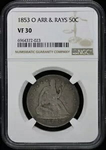 1853-O ARROWS & RAYS V[ebh x[ n[t_[ 50C NGC VF30
