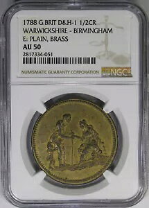 1788 G BRIT DH-1 NGC AU50 �E�H���b�N�V���[ �n�[�t�N���E�� ~ ���A�ł���͑f���炵��!