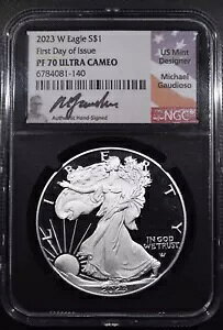 2023-W *Michael Gaudioso* SilverEagle ProofuNGC PF70 UltraCameo 񃊃[Xv