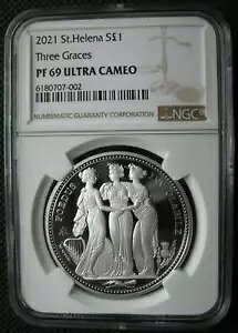 �p�� Three Graces �Z���g�w���i �|���h 2021 �V���o�[ �v���[�t �R�C�� NGC PF69