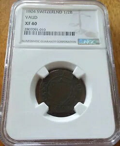 1804 �X�C�X �A���e�B�[�N 1/2 �o�b�c�F�� �R�C�� ���H�[ �J���g�� NGC XF40 ? �O���[�h�t���� 1 ����! ?