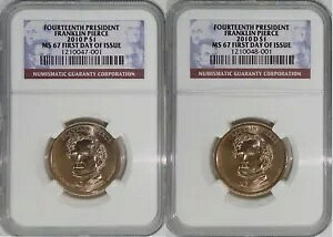 2010 P&D �� 14 ��哝�̃t�����N���� �s�A�[�X MS67 ���s���� 2 �R�C�� �Z�b�g