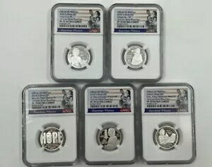 2024 S �V���o�[ �v���[�t �Z�b�g American Women �t�@�[�X�g �����[�X AWQ 5-COIN NGC PF 70 F-01