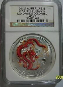 2012 �J���[���C�Y�h �V���o�[ �h���S�� ���b�h �I�����W NGC MS 70