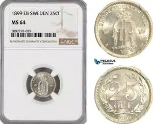 A6/490�A�X�E�F�[�f���A�I�X�J�[ II�A25 ?re 1899 EB�A�X�g�b�N�z�����~���g�A�V���o�[�ANGC MS64