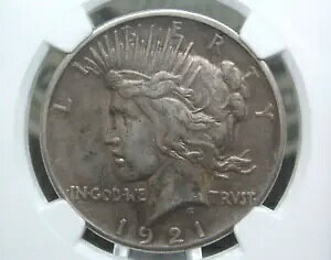 1921�N P Peace SILVER Dollar High RELIEF $1 NGC XF45 #003 Extra Fine ECC&C Inc