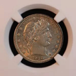 1915-D Barber Quarter - NGC AU58 - 素晴らしい光沢と魅力的な目元!選択肢+
