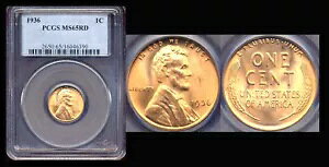 1936 1C PCGS MS65RD-�s���A ���b�h�~���g ���X�^�[ �X���[�� �����J�[�� �Z���g