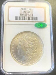 1887 NGC MS65 CAC ���[�K�� �V���o�[ �_���[�t���A�������X�g���C�N
