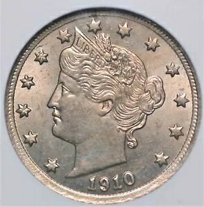 1910 リバティ "V" ニッケル NGC MS 64 ピーチ注入 シルバー ニッケル フルオリジナル