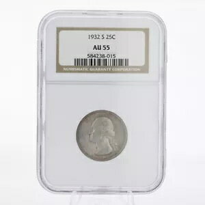 1932 S 25C ���V���g�� �N�H�[�^�[ 90% �V���o�[���x NGC AU 55 US �R�C���V�[��