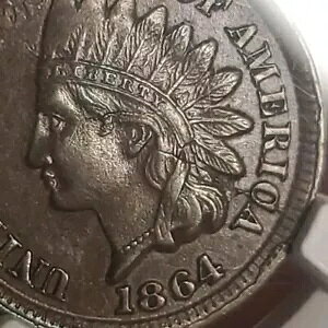 1864 uY CfBA wbh Zg Xm[ 10c LDS 񕪃_C NbN W/ NGC AU58