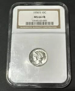 1936-S �}�[�L�����[ �_�C�� 10C NGC MS 66 FB �t���o���h 1718142-006
