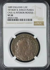 1689 �C���O�����h 1/2C NGC VF20 1st �o�X�g �V�[���h �p�[�� �t���X�g �g�[�� ?COINGIANTS?