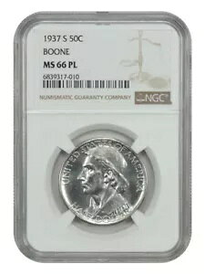 1937-S 50C �u�[�� NGC MS66PL - �N���V�b�N �V���o�[ �L�O�i - �ᑢ���i