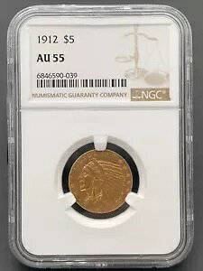 1912 P $5 CfBA wbh n[t C[O ݁ANGC AU 55