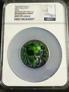 NGC PF70 FR �p���I 2021 �T�C�{�[�O ���{�����[�V���� �G�C���A�� �u���b�N�j���O �V���o�[ �R�C�� 3�I���X COA