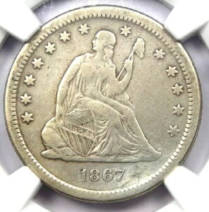 1867-S ���ȃ��o�e�B �N�H�[�^�[ 25C - NGC VF �ڍ� - �������T���t�����V�X�R�̓��t!