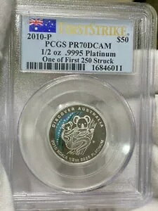 Discover Australia 2010P �J���[���C�Y�h �v���`�i $50 �R�A�� �v���[�t �R�C�� NGCPF70UC loc3*