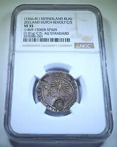 NGC VF35 1500s Zeeland �J�E���^�[�}�[�N �X�y�C�� �t�F���f�B�i���h 1 ���A�� �I�����_ �R�u �R�C��