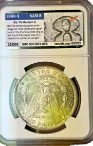 1880 S NGC MS66+ VAM 8 80/79 Ear�A�{�� 18-0�A�g�b�v 100 ���[�K�� �V���o�[ �_���[