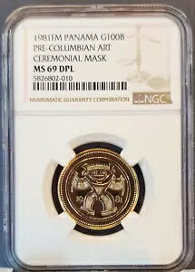 1981 �p�i�} �S�[���h 100 �o���{�A �Z�����j�A�� �}�X�N NGC MS 69 DPL �̂� 174 ����