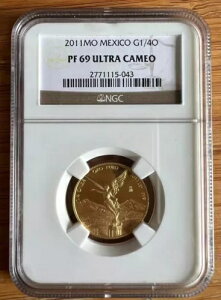 ���L�V�R 2011Mo �S�[���h ���x���^ �v���[�t �R�C�� 1/4�I���U NGC PF69