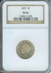1892 ���o�e�B �j�b�P�� 5C NGC PF66 �v���[�t PF-66 PR66 �󏭂ȌÂ��z���_�[ !!