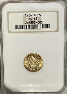 BU 1906 �S�[���h ���o�e�B �N�H�[�^�[ �C�[�O�� NGC MS63 �I�[���h �t�@�b�g �z���_�[ �������R�C��! AFNM