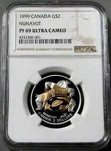 1999 �C�G���[ & �z���C�g �\���b�h .917 �S�[���h �J�i�_ �k�i�u�g���B NGC �v���[�t 69 UC KM # 357b