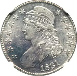 1831 �L���b�v�h�o�X�g �n�[�t�_���[ NGC AU58 �������� �f�G�ȃo�C�I���b�g�g�[���A�ق� PL!