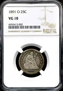 1891-O 25C �V�[�e�b�h ���o�e�B �N�H�[�^�[ - �j���[�I�[�����Y - NGC VG 10 CC28