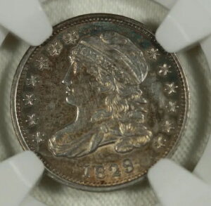 1829 キャップド バスト ダイム。 .10。魅力的です、NGC AU 58。