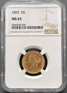1893 P $5 oeB wbh n[t C[O ݁ANGC MS 63