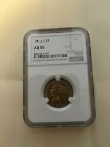 1913-S $5 CfBA n[t C[O  NGC AU-55