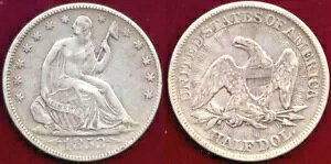 1853 ARROWS & RAYS `IWiJ[T[tFX` SEATED LIBERTY HALVE++