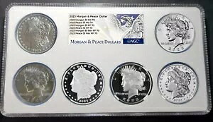 2023-S MORGAN & PEACE DOLLAR�A�S6�R�C���Z�b�g ���o�[�X�v���[�t NGC PF70 MS70 �}���`