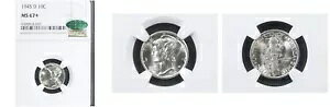 1945-D 10C MS67+ NGC/CAC-POP 17-PQ-�}�[�L�����[ �_�C��