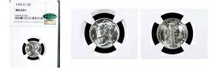 1945-D 10C MS67+ NGC/CAC-POP 17-PQ-�}�[�L�����[ �_�C��