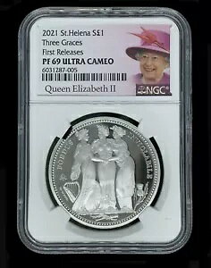 2021 Three Graces 1 �I���X �Z���g�w���i �}�X�^�[�s�[�X �V���o�[ �v���[�t PF69 �p���R�C��