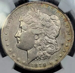 1879 CC $1 ���[�K�� �V���o�[ �_���[ NGC XF VAM-3 TOP 100 �L���b�v�t�� CC �N���[�j���O�ς� *F844